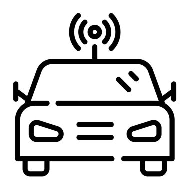 Akıllı arabanın ölçeklenebilir çizgi simgesi