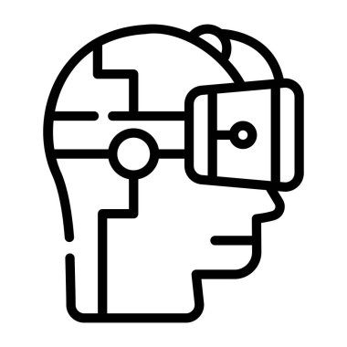 Vr kulaklığının modern satır simgesi tasarımı