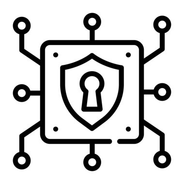 Güvenli bağlantının ana hatları simgesi