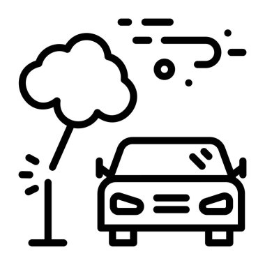 Araba kazasının kullanışlı bir satır simgesi