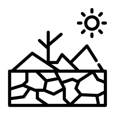 Kuraklığın kullanışlı doğrusal simgesi