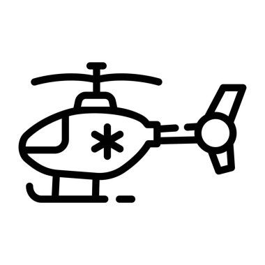 Tıbbi helikopterin iyi tasarlanmış bir çizgi simgesi.