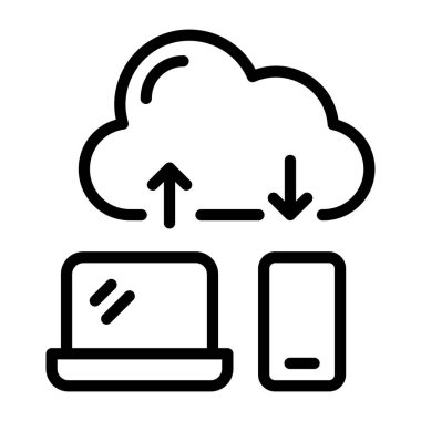 Bulut aktarım çizgisi simgesi, vektör tasarımı