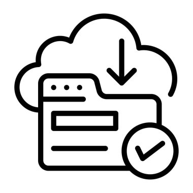 Satır düzenlenebilir bulut indirme simgesi