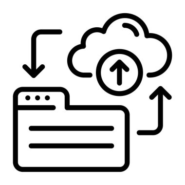 Bir bulut yükleme çizgisi vektör tasarımı