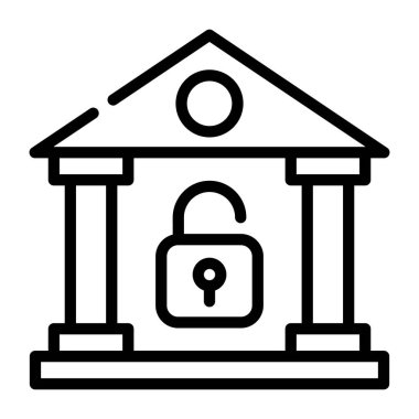 Güvenli bir bankacılık düzenlenebilir satır simgesi