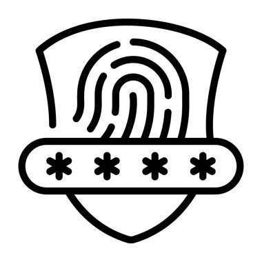 Bir biyometrik güvenlik çizgisi vektör tasarımı