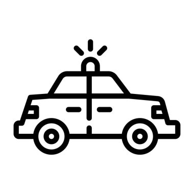 Polis arabası çizgisi vektörünün simgesi