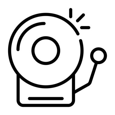 Bir yangın alarmı doğrusal simgesi tasarımı