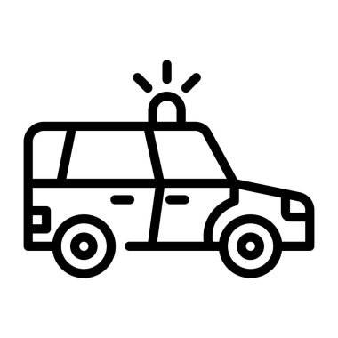 Siren araba çizgisi vektörünün simgesi