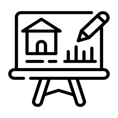 Ev tasarımının satır simgesini kullanmaya hazır