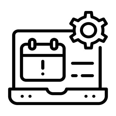 Çevrimiçi takvimin modern satır simgesi