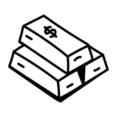 Altın fiyat el çizilmiş simgesi prim kullanımı için