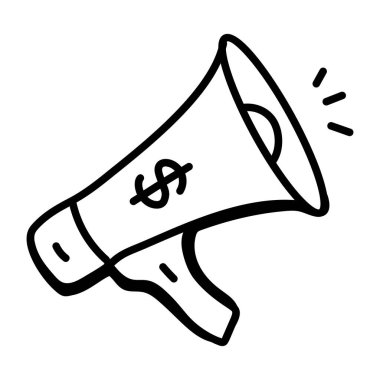 Finansal tanıtımın modaya uygun karalama simgesi