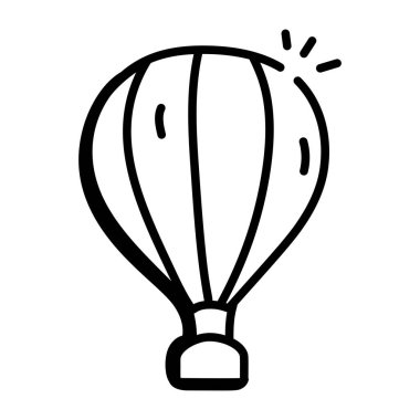 Sıcak balon simgesi elle çizilmiş