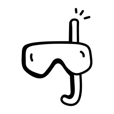 Düzenlenebilir bir şnorkelle yüzme ikonu