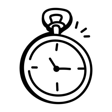 Saatin modern el yapımı karalama simgesi