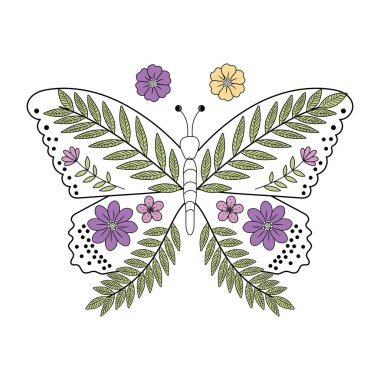 Kelebeği betimleyen klasik bir tasvir.