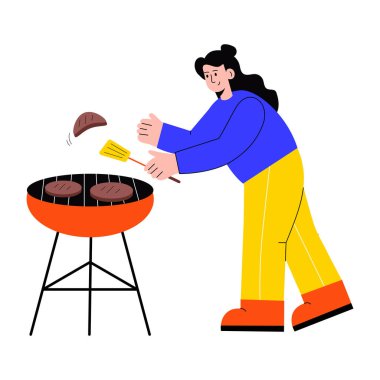 Bir kişinin hokkabazlık yaptığını gösteren düz bir resim