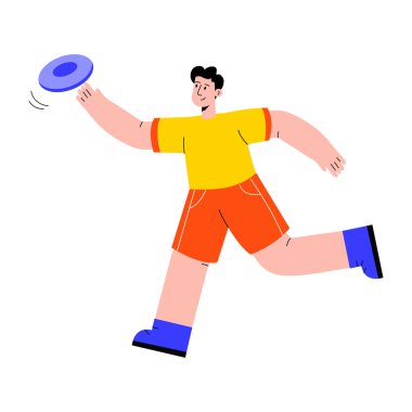 Bir insanın çay içtiğini gösteren düz bir çizim