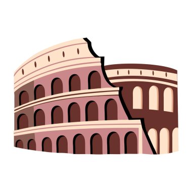 Kolezyum binasını gösteren düz bir çizim