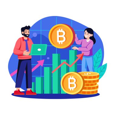 Bitcoin enflasyonunu temsil eden düz bir resim