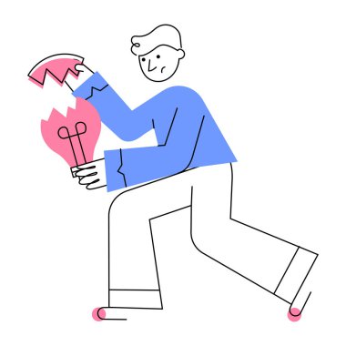 Kötü bir fikri temsil eden yarım yamalak bir çizim.