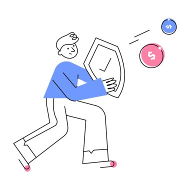 Mali güvenliği gösteren el çizimi bir illüstrasyon