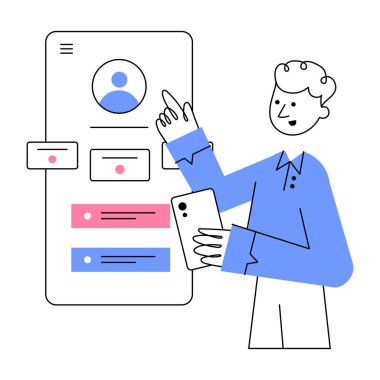 Profil verisini temsil eden yarım yamalak bir biçim illüstrasyonu