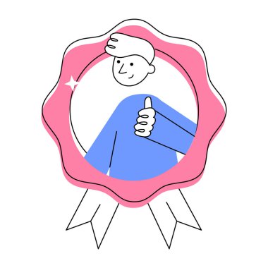 Yetenek sertifikasını gösteren el çizimi bir resim