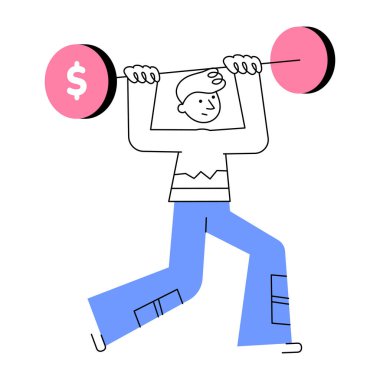 Finansal gücü gösteren karalama tarzı bir çizim