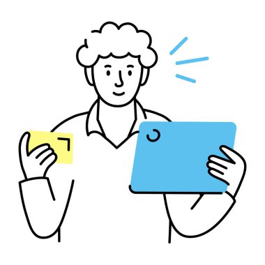 Çevrimiçi bankacılığı gösteren el çizimi biçim illüstrasyonu