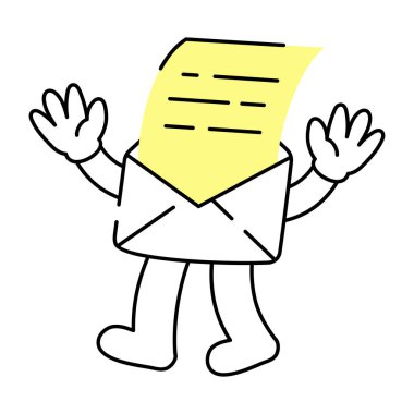 Stajyerlik postasını gösteren el çizimi biçim illüstrasyonu