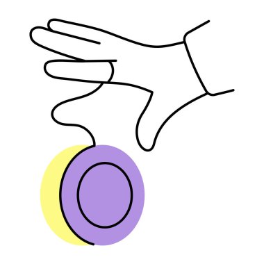 Bir yoyoyu resmeden bir el çizimi.