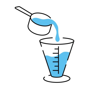 Bir ölçü kabını gösteren karalama stili çizimi