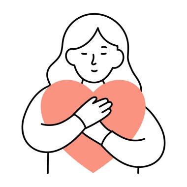 Kişisel sevgiyi gösteren el çizimi bir illüstrasyon