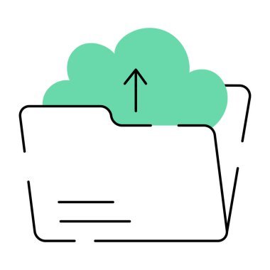 Bulut deposunu gösteren karalama biçimi illüstrasyonu