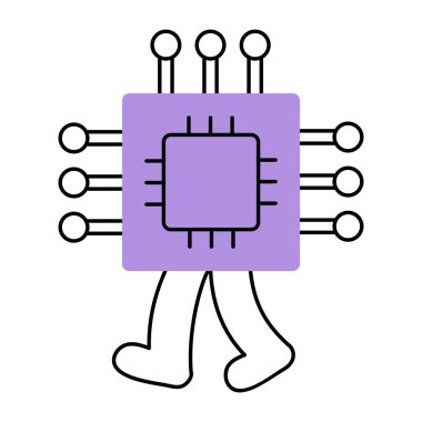 Ai çipini temsil eden yarım yamalak bir çizim