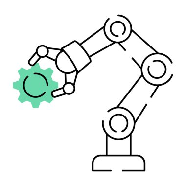 Otomasyon kolunu temsil eden yarım yamalak bir tasvir