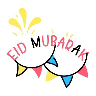 Düz karalama ikonunda bayram çelenkleri