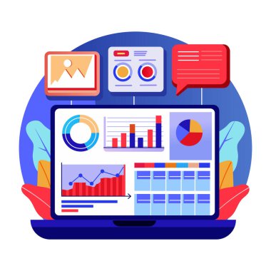 Veri analizini gösteren düz bir resim