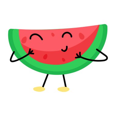 Büyüleyici bir karpuz dilimi çıkartması.