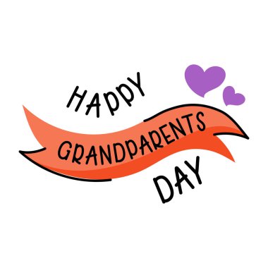 Bir büyükanne ve büyükbaba günü düz simge kutlaması