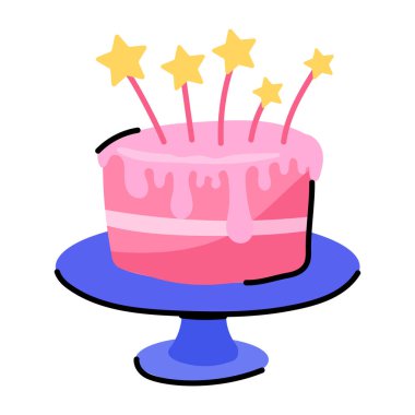 Doğum günü pastası karalama etiketi özel kullanım için.