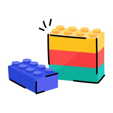 Düz tasarım öğrenme bloklarının simgesi