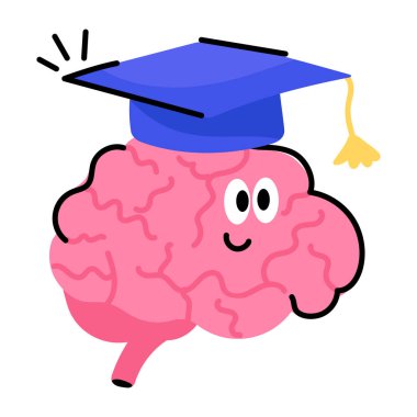 Düz tasarımda büyük bir zihin simgesi