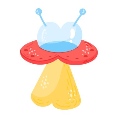 Düzenlenebilir bir UFO çıkartması.