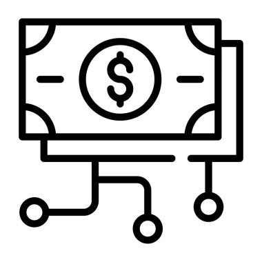 Finans ağının moda çizgi simgesi