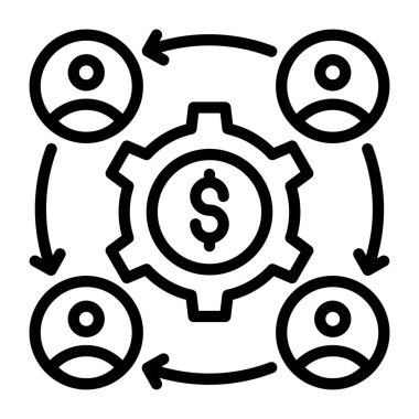 Modern satır simgesi hissedarları gösteriyor