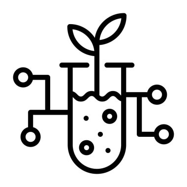 Bir bitki testinin modern satır simgesi